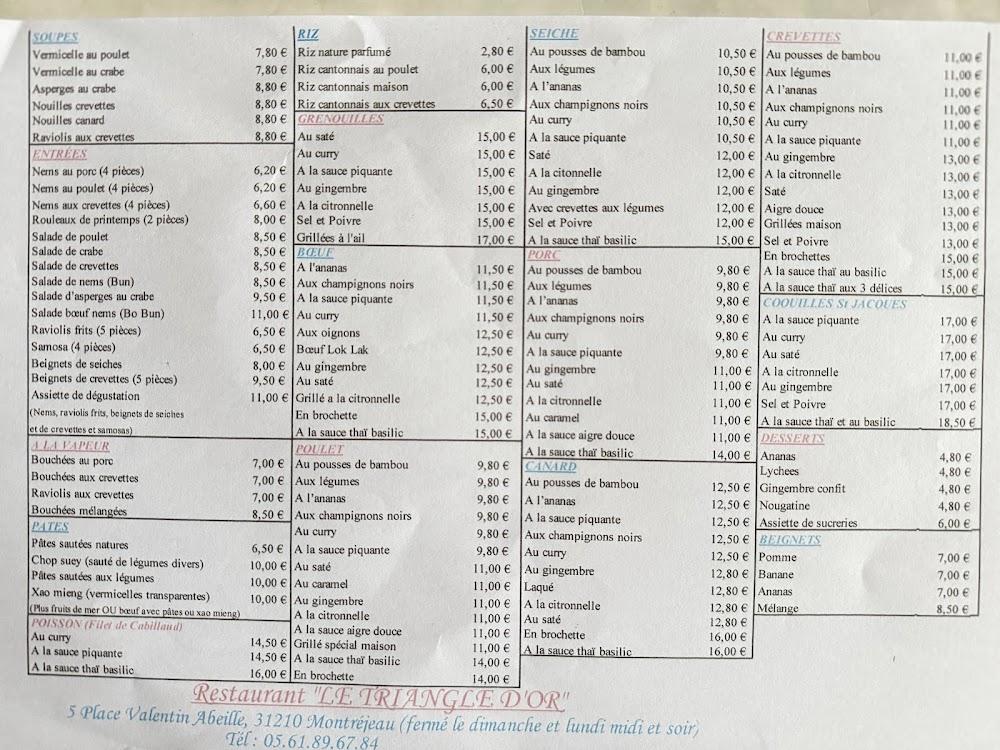 Le Triangle d'Or - Menu Image 1